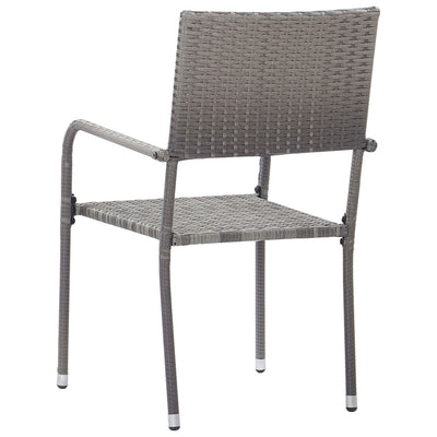 vidaXL Outdoor Dining Chairs 4 pcs Poly Rattan Anthracite