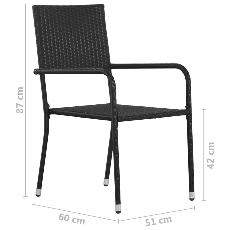 vidaXL Outdoor Dining Chairs 4 pcs Poly Rattan Anthracite
