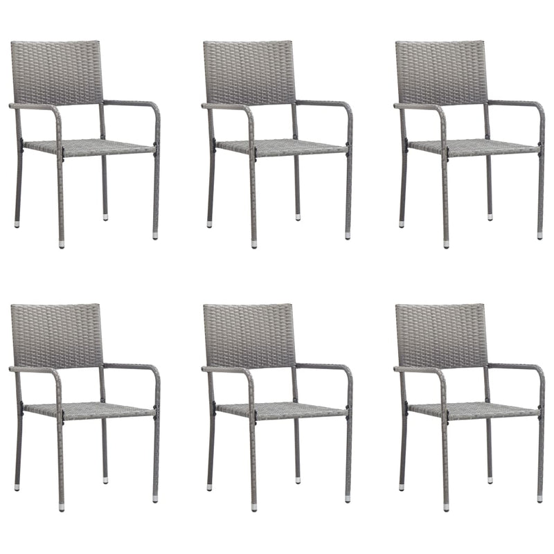 vidaXL Outdoor Dining Chairs 4 pcs Poly Rattan Anthracite