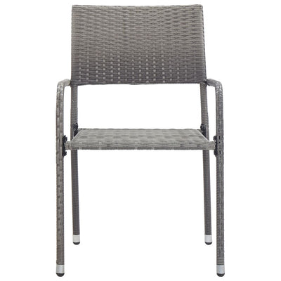 vidaXL Outdoor Dining Chairs 4 pcs Poly Rattan Anthracite