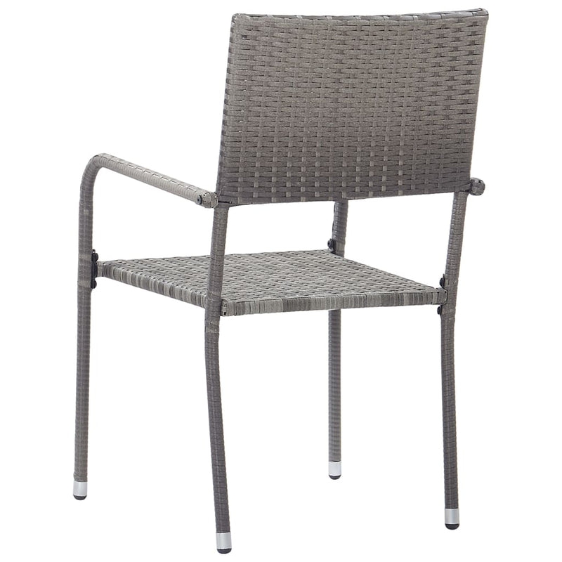 vidaXL Outdoor Dining Chairs 4 pcs Poly Rattan Anthracite