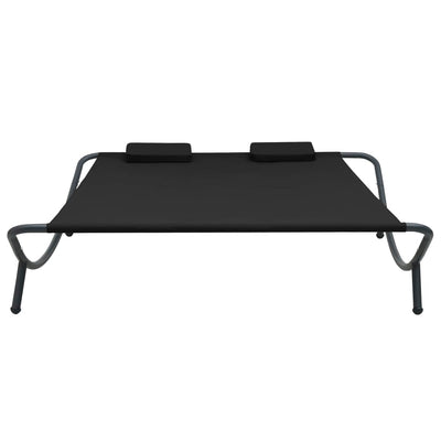 vidaXL Outdoor Lounge Bed Fabric Black