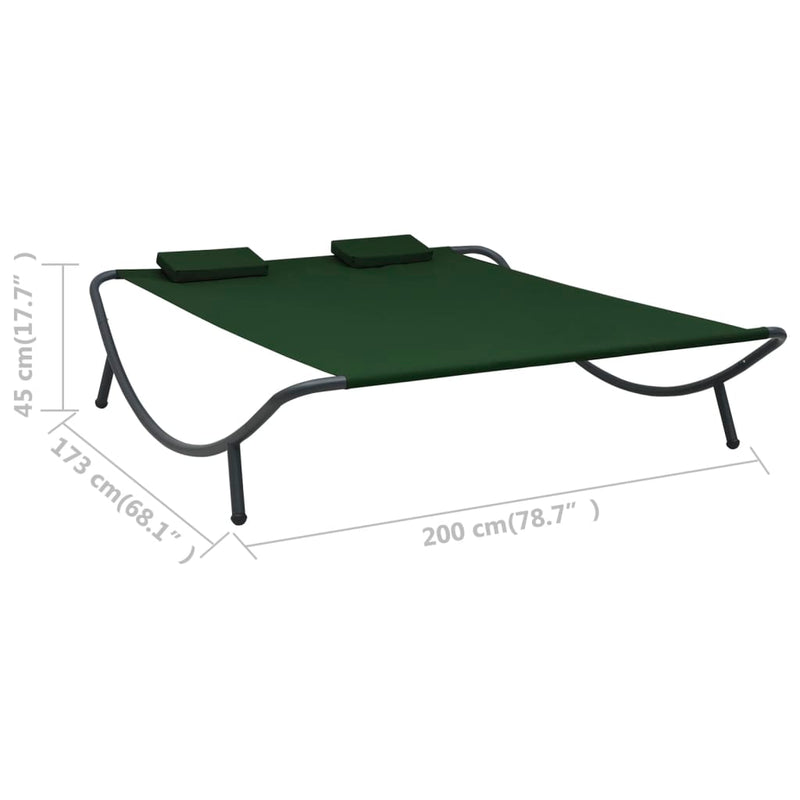 vidaXL Outdoor Lounge Bed Fabric Black