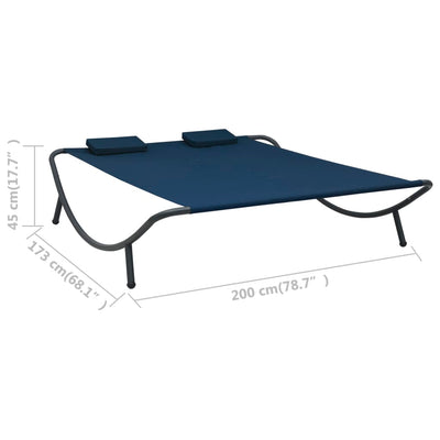 vidaXL Outdoor Lounge Bed Fabric Black