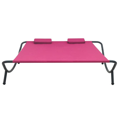 vidaXL Outdoor Lounge Bed Fabric Pink