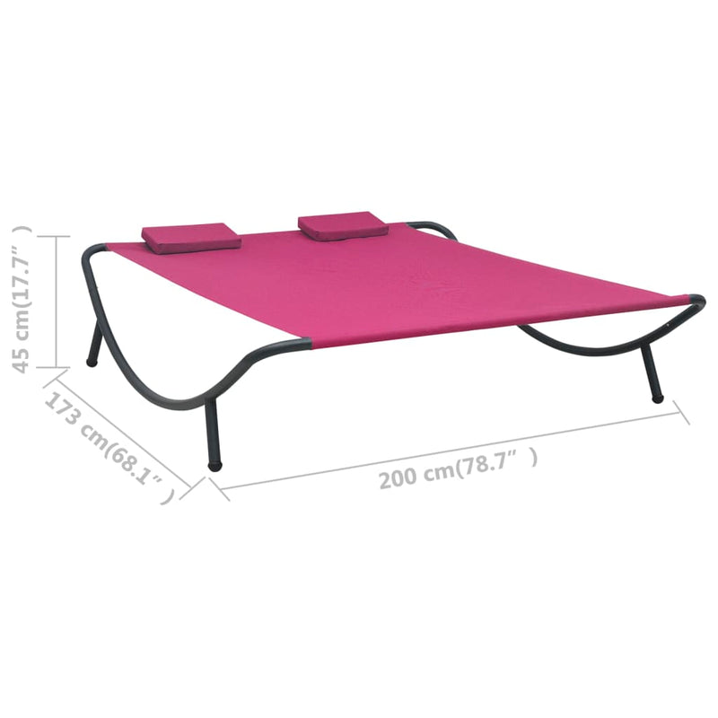 vidaXL Outdoor Lounge Bed Fabric Pink