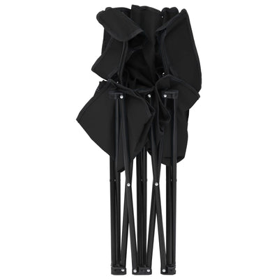 vidaXL 2-Seater Foldable Camping Chair Steel and Fabric Black