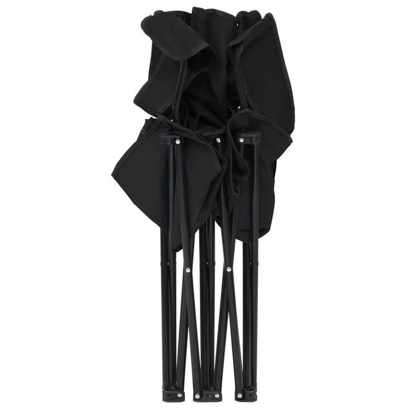 vidaXL 2-Seater Foldable Camping Chair Steel and Fabric Black