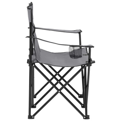 vidaXL 2-Seater Foldable Camping Chair Steel and Fabric Black