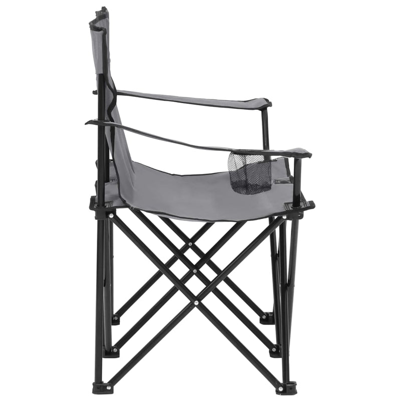 vidaXL 2-Seater Foldable Camping Chair Steel and Fabric Black