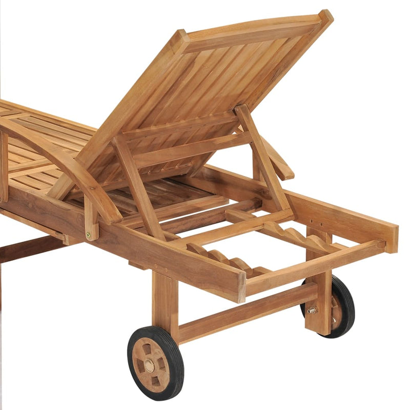 vidaXL Sun Lounger Solid Teak Wood