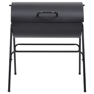 vidaXL Barrel Grill with 2 Cooking Grids Black 80x95x90 cm Steel