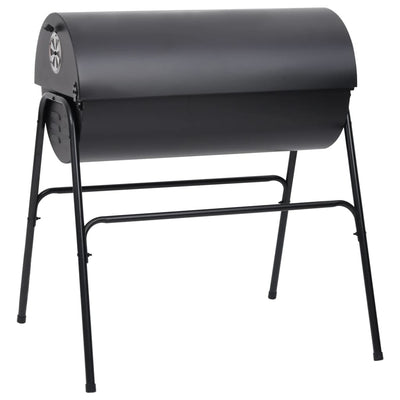 vidaXL Barrel Grill with 2 Cooking Grids Black 80x95x90 cm Steel