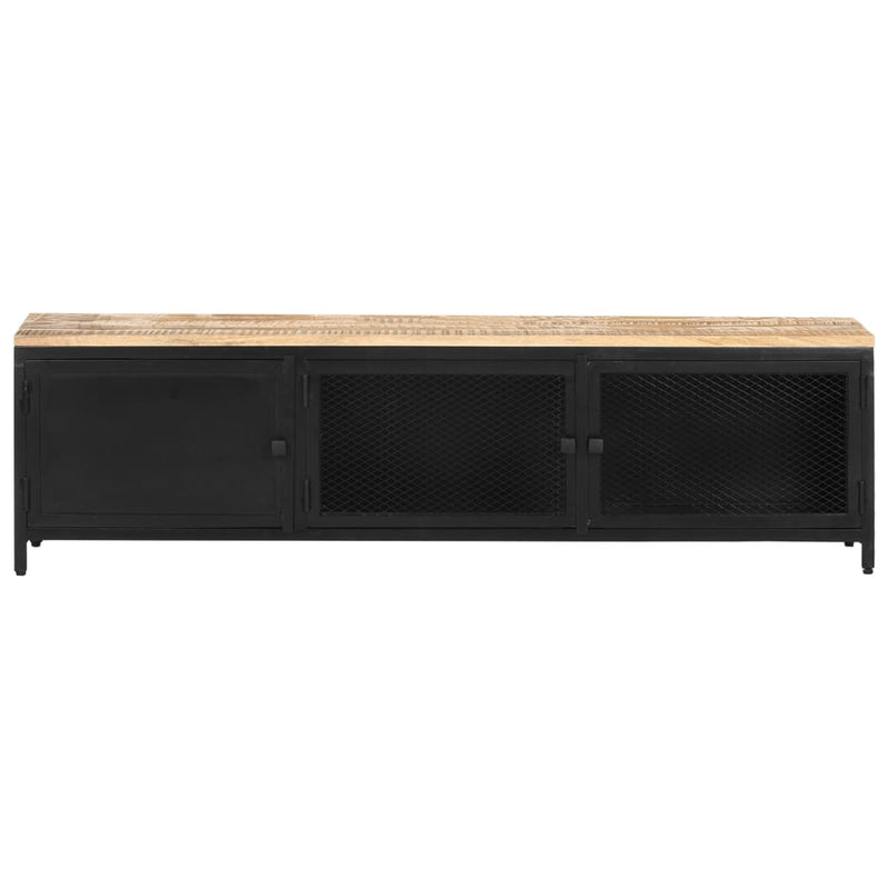 vidaXL TV Cabinet 130x30x37 cm Solid Rough Mango Wood