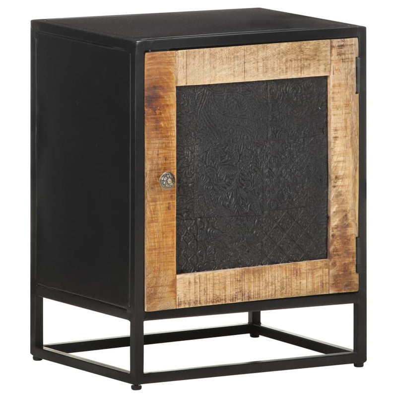 vidaXL Bedside Cabinet 40x30x50 cm Rough Mango Wood