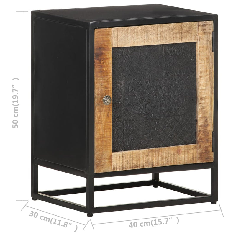 vidaXL Bedside Cabinet 40x30x50 cm Rough Mango Wood