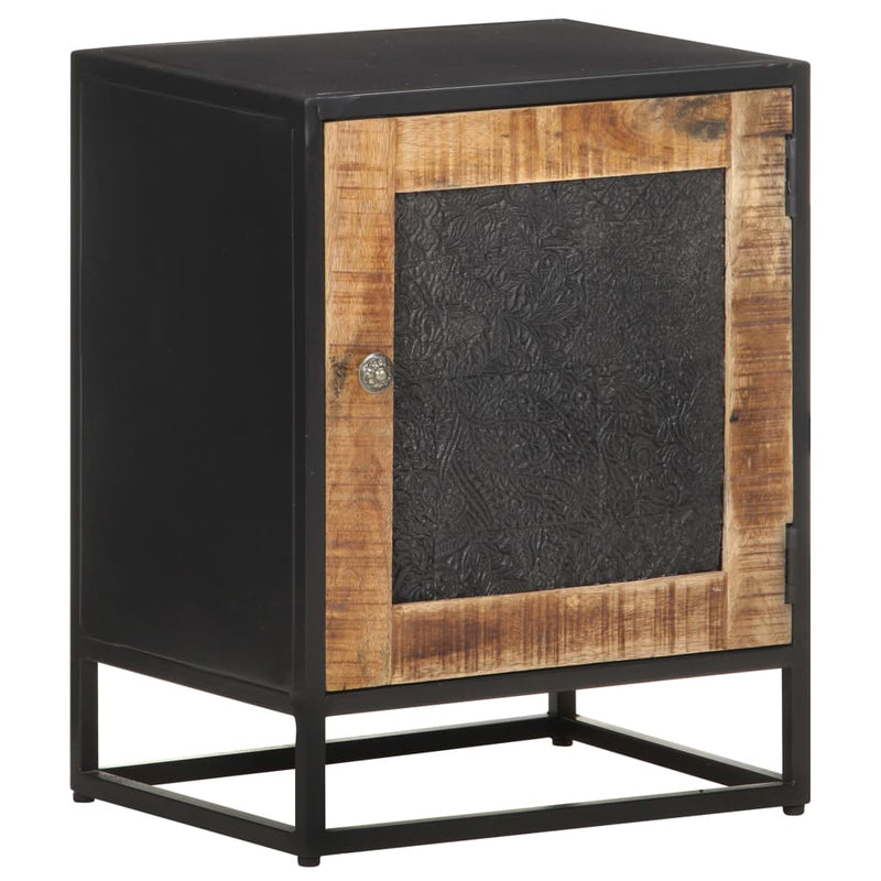 vidaXL Bedside Cabinet 40x30x50 cm Rough Mango Wood