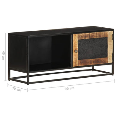vidaXL TV Cabinet 90x30x40 cm Rough Mango Wood