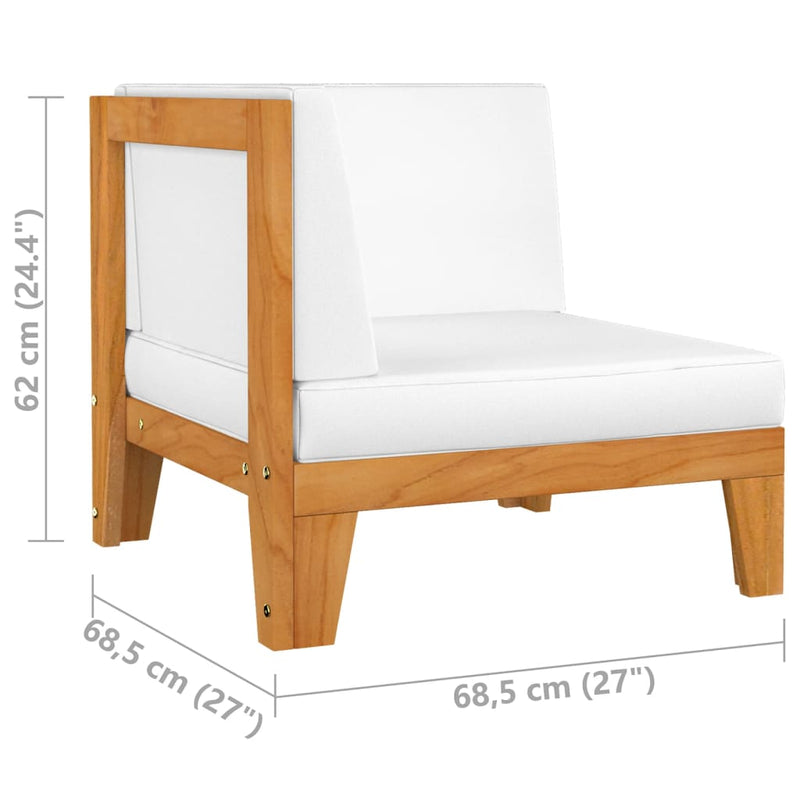 vidaXL 2 Piece Garden Lounge Set with Cushions Solid Acacia Wood
