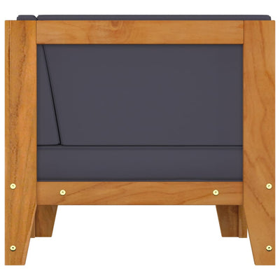 vidaXL Sectional Corner Sofa and Dark Grey Cushions Solid Acacia Wood