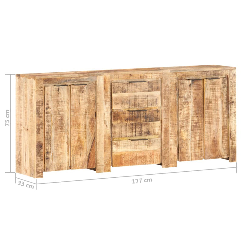 vidaXL Sideboard with 3 Drawers and 4 Doors Solid Mango Wood