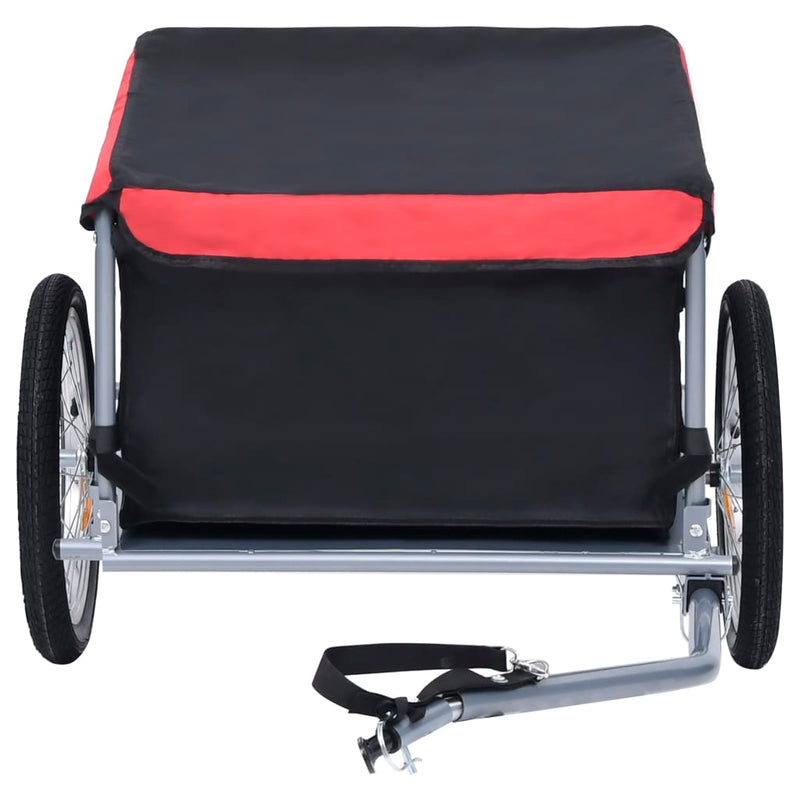 vidaXL Bike Trailer Black and Red 65 kg