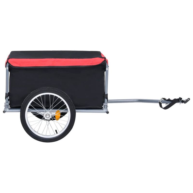 vidaXL Bike Trailer Black and Red 65 kg