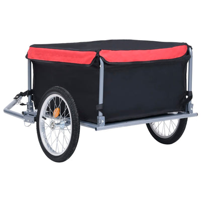 vidaXL Bike Trailer Black and Red 65 kg