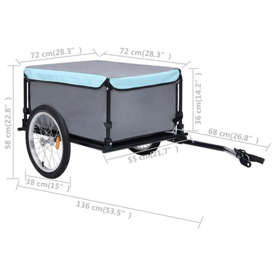 vidaXL Bike Trailer Black and Red 65 kg