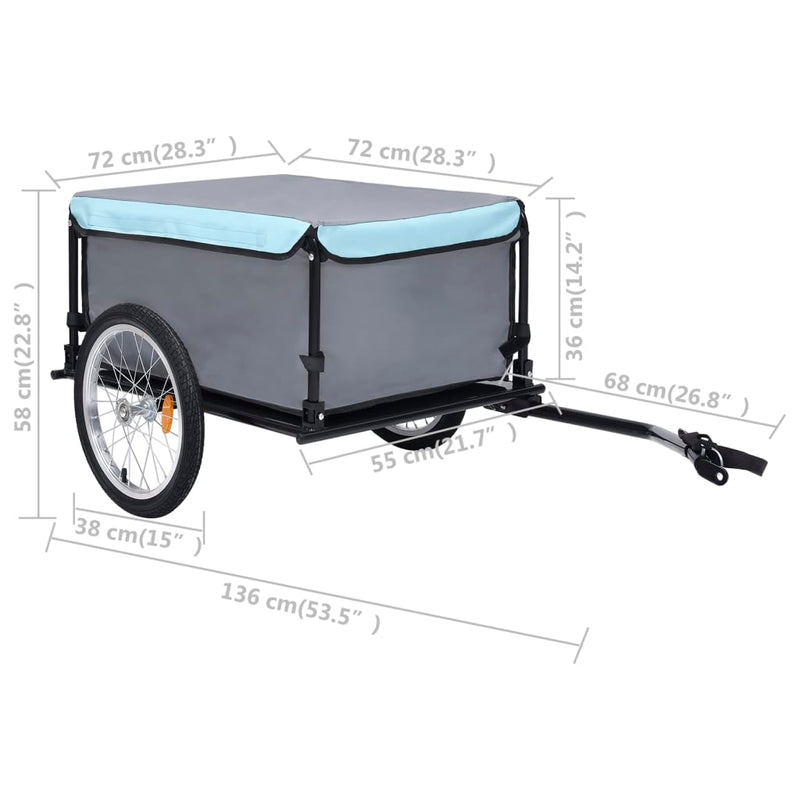 vidaXL Bike Trailer Black and Red 65 kg