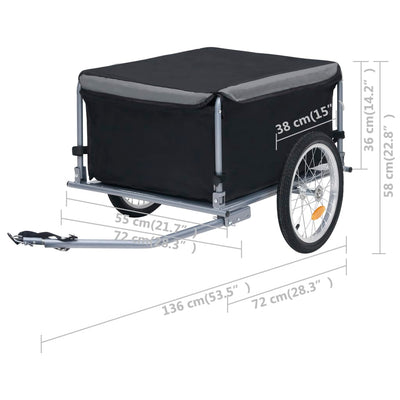 vidaXL Bike Trailer Grey and Orange 65 kg