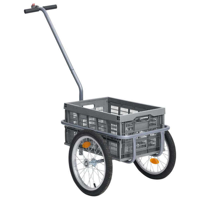 vidaXL Bicycle Cargo Trailer with 50 L Foldable Transportbox Grey 150 kg