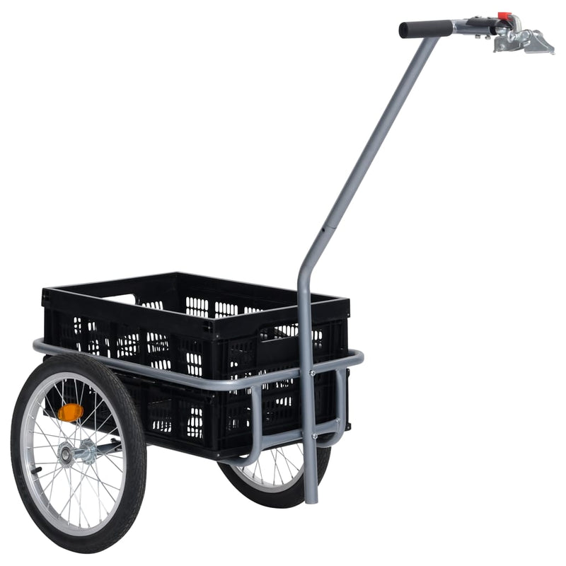 vidaXL Bike Trailer with 50 L Foldable Transportbox Black 60 kg