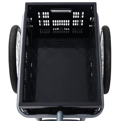 vidaXL Bike Trailer with 50 L Foldable Transportbox Black 60 kg