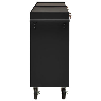 vidaXL Tool Trolley with 14 Drawers Steel Black