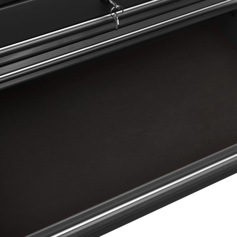 vidaXL Tool Trolley with 14 Drawers Steel Black