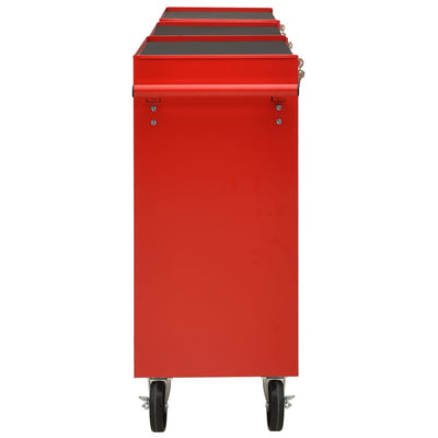 vidaXL Tool Trolley with 21 Drawers Steel Red