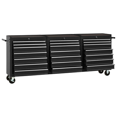 vidaXL Tool Trolley with 21 Drawers Steel Red