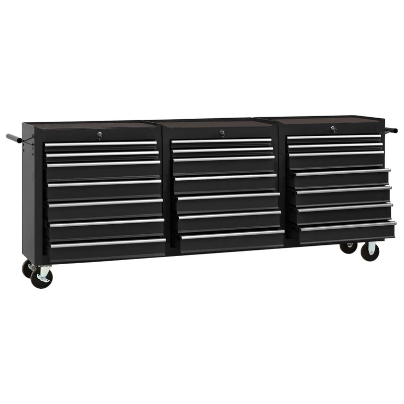 vidaXL Tool Trolley with 21 Drawers Steel Red
