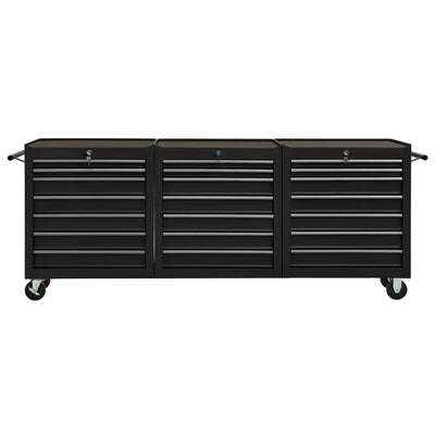 vidaXL Tool Trolley with 21 Drawers Steel Red