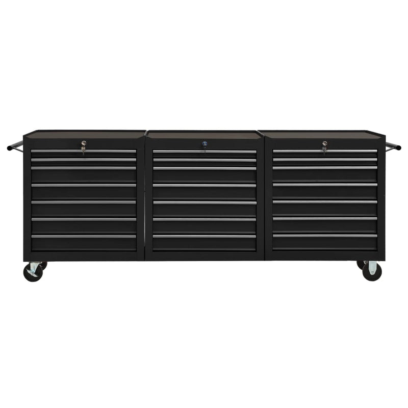 vidaXL Tool Trolley with 21 Drawers Steel Red