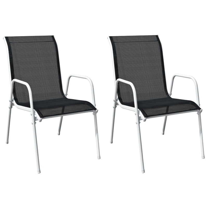 vidaXL Stackable Garden Chairs 4 pcs Steel and Textilene Black