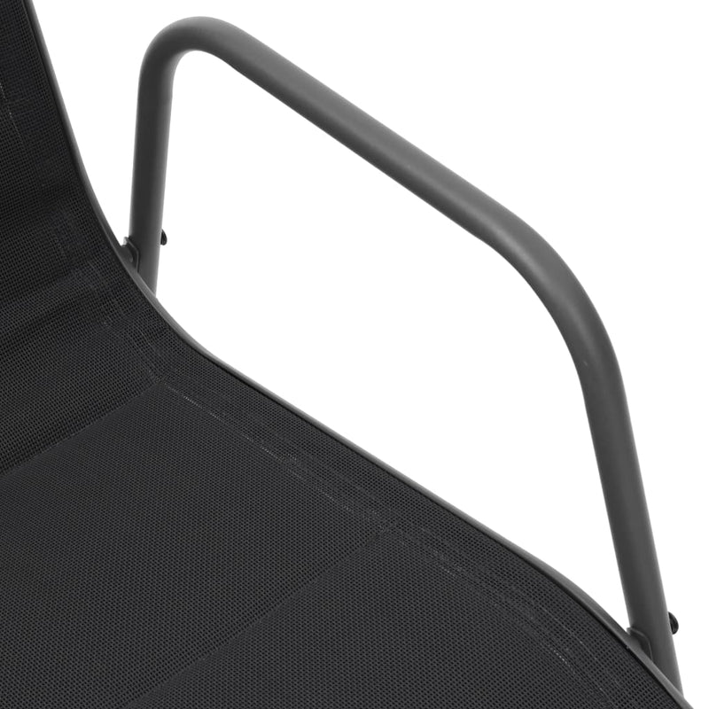 vidaXL Stackable Garden Chairs 2 pcs Steel and Textilene Black