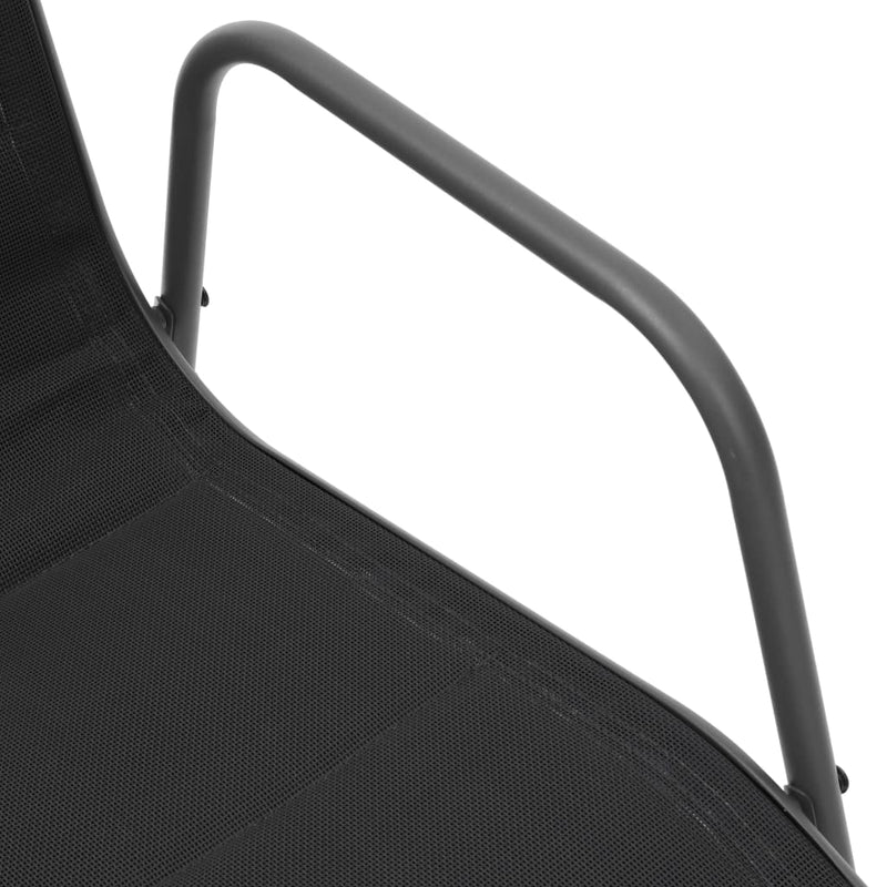 vidaXL Stackable Garden Chairs 2 pcs Steel and Textilene Black