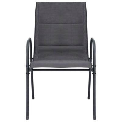vidaXL Stackable Garden Chairs 2 pcs Steel and Textilene Anthracite