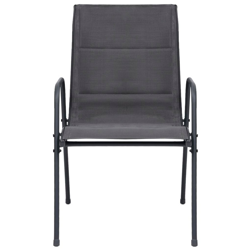 vidaXL Stackable Garden Chairs 2 pcs Steel and Textilene Anthracite