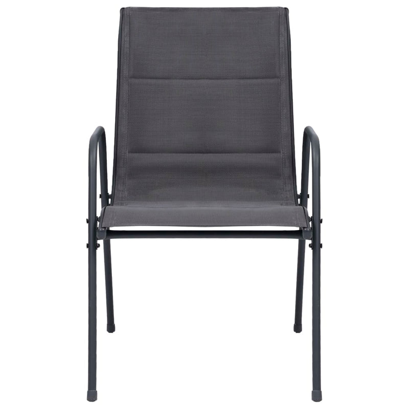vidaXL Stackable Garden Chairs 4 pcs Steel and Textilene Anthracite