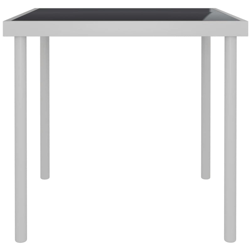 vidaXL Outdoor Dining Table Light Grey 80x80x72 cm Glass and Steel