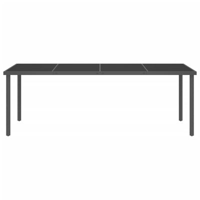 vidaXL Outdoor Dining Table Anthracite 220x90x75 cm Steel and Glass