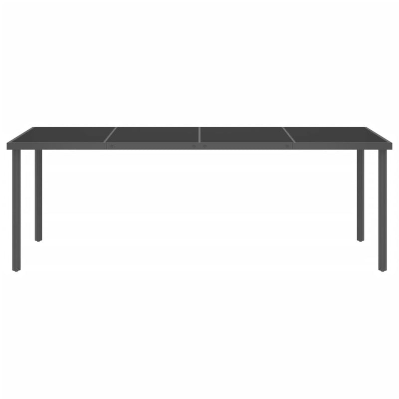 vidaXL Outdoor Dining Table Anthracite 220x90x75 cm Steel and Glass
